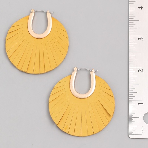 Slay Girl Gray Vegan Leather Earrings - Picture 3 of 3